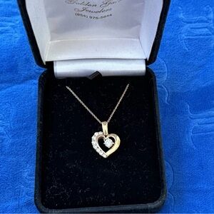14K Solid Gold Heart Pendant